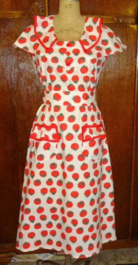 1930s Style Sweet Little Basic House Dress With Ruffled Cape Collar Custom Made in Your Size From a Vintage Pattern 1935