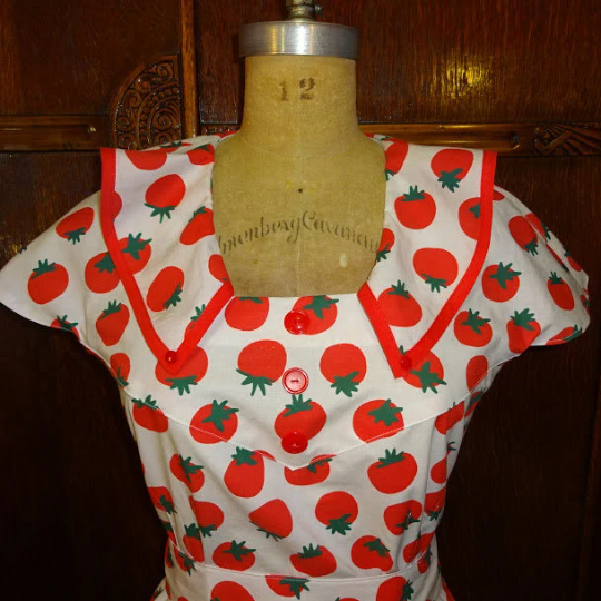 1930s Style Sweet Little Basic House Dress With Ruffled Cape Collar Custom Made in Your Size From a Vintage Pattern 1935