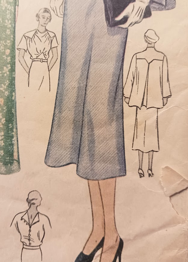 1930s 3pc Tailored Blouse, Skirt or Swaggar Coat Custom Made in Your Size From a Vintage Pattern 1936