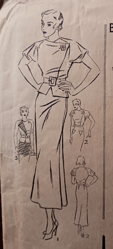 1930s Style Mock Jacket Flutter Sleeve Dress Custom Made in Your Size From a Vintage Pattern 1934