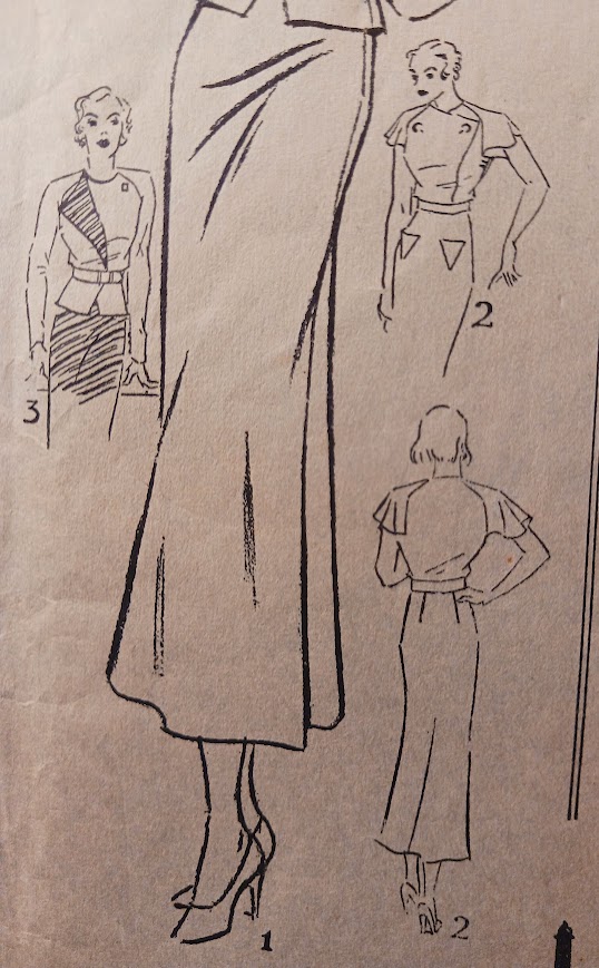1930s Style Mock Jacket Flutter Sleeve Dress Custom Made in Your Size From a Vintage Pattern 1934