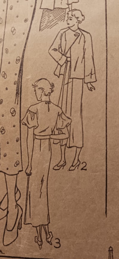 930s Style Cowl Neck Bishop Sleeve Dress with Slim Skirt Custom Made in Your Size From a Vintage Pattern 1936