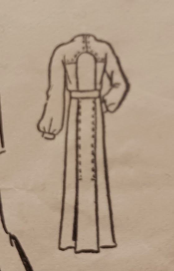 1930s Style Kimono Sleeve Dress with Tabbed Button Placket and Art Deco Seam Lines Custom Made in Your Size From a Vintage Pattern 1936