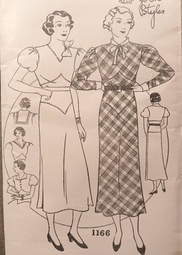 1930s Style Puff Sleeve Dress with Pointed Midriff and Flared Skirt Custom Made in Your Size From a Vintage Pattern 1934