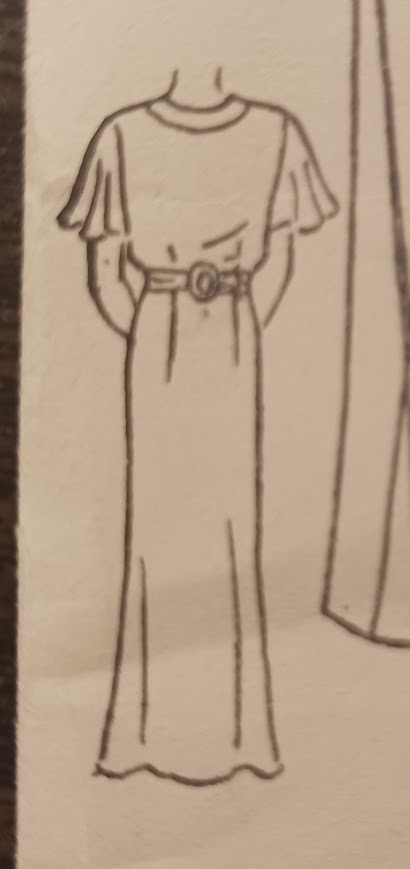 1930s Style Flutter Sleeve Dress with Jabot Custom Made in Your Size From a Vintage Pattern 1935