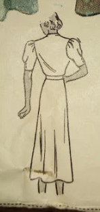 1930s Style Keyhole Neck Gathered Bust Dress with Bias cut Skirt Custom Made in Your Size From a Vintage Pattern 1938