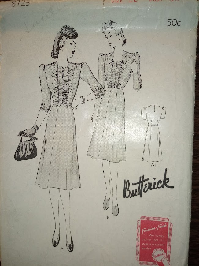 1930s Style Gathered Bust and Shoulder Sweetheart Neck Swing Dress Custom Made in Your Size From a Vintage Pattern 1939