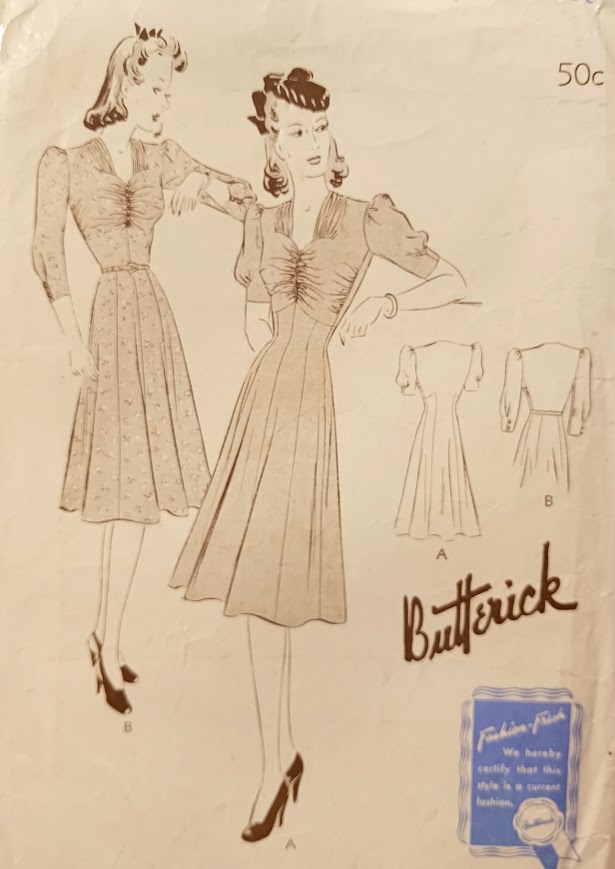 1930s Style Gathered Bust and Neckline Sweetheart Swing Dress Custom Made in Your Size From a Vintage Pattern 1940