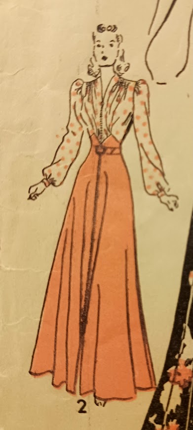 1940s Style Gathered Front Zip Front Puffed Sleeve Hostess or Day Dress Custom Made in Your Size From a Vintage Pattern  1940