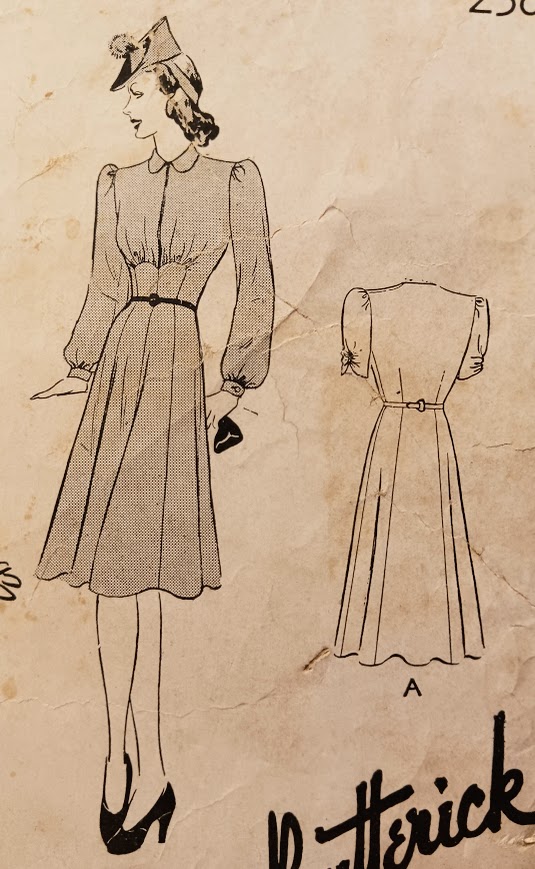 1940s Style V Neck or Zip Front Gathered Bust Swing Dress Custom Made in Your Size From a Vintage Pattern 1941