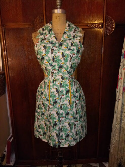 1930s Style Wide Collar Cut Out Halter Playsuit Custom Made in Your Size From a Vintage Pattern 1936