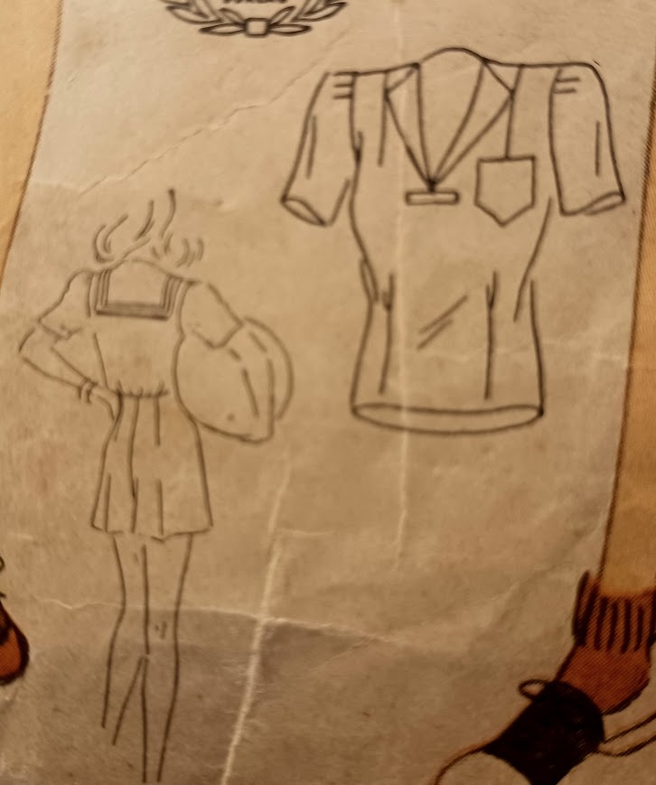 1940s Style 3pc Nautical Playsuit Sailor Collar Blouse Shorts and Skirt Custom Made in Your Size From a Vintage Pattern 1941