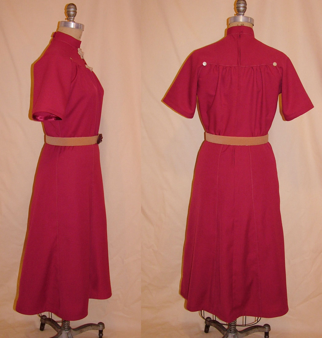 1930s Style Mandarin Collar Raglan Sleeve Dress Custom Made in Your Size from a Vintage Pattern 1936
