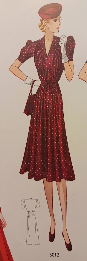 1930s Style Deep V Neck Gathered Bust Maternity Dress with Full Skirt Custom Made in Your Size From a Vintage Pattern 1939