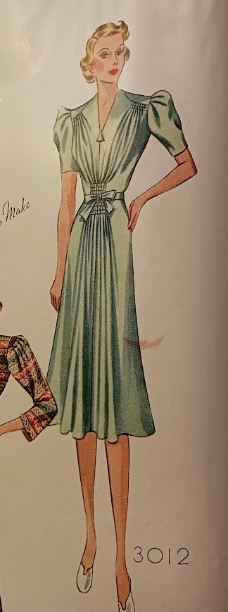 1930s Style Deep V Neck Gathered Bust Maternity Dress with Full Skirt Custom Made in Your Size From a Vintage Pattern 1939