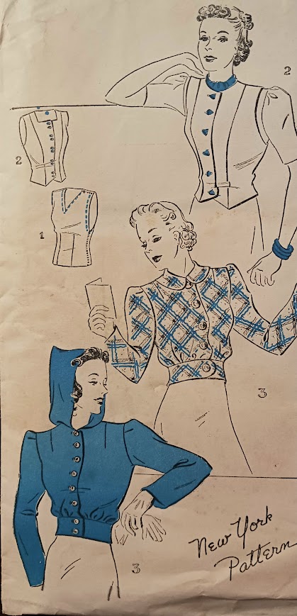 1930s Style Windbreaker Jerkin Battle Ski Jacket With Hood or Peter Pan Collar Custom Made in Your Size From a Vintage Pattern 1935