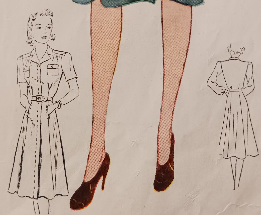 1930s Style Basic Button Up Day Dress with optional HOOD Custom Made in Your Size From a Vintage Pattern 1939