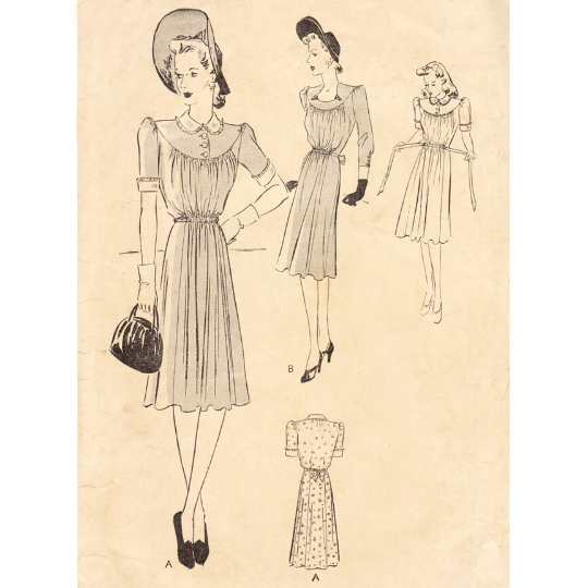 1940s Style MATERNITY Dress Custom Made in Your Size From a Vintage Pattern 1941