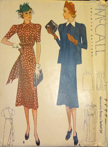 1930s Style Maternity Wrap Around Dress Custom Made in Your Size From a Vintage Pattern 1938