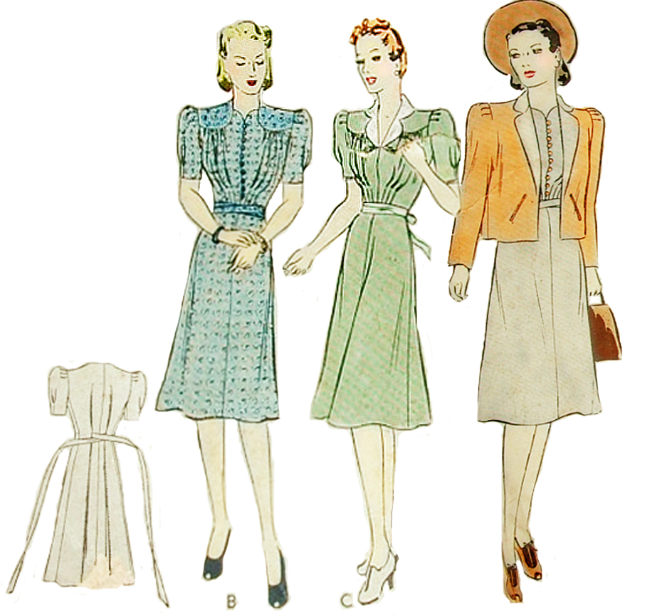 1940s Style Wrap Around or MATERNITY Dress Custom Made in Your Size From a Vintage Pattern 1940