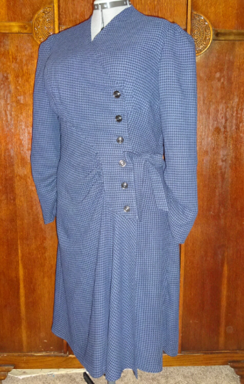 1930s Style Surplice Asymmetrical Gathered Wrap Dress Custom Made in Your Size From a Vintage Pattern 1938