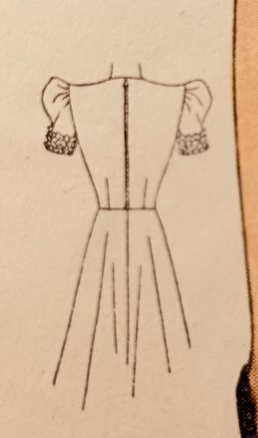 1930s Style Bow Neck Dress with Puffed Sleeves Custom Made in Your Size From a Vintage Pattern 1939