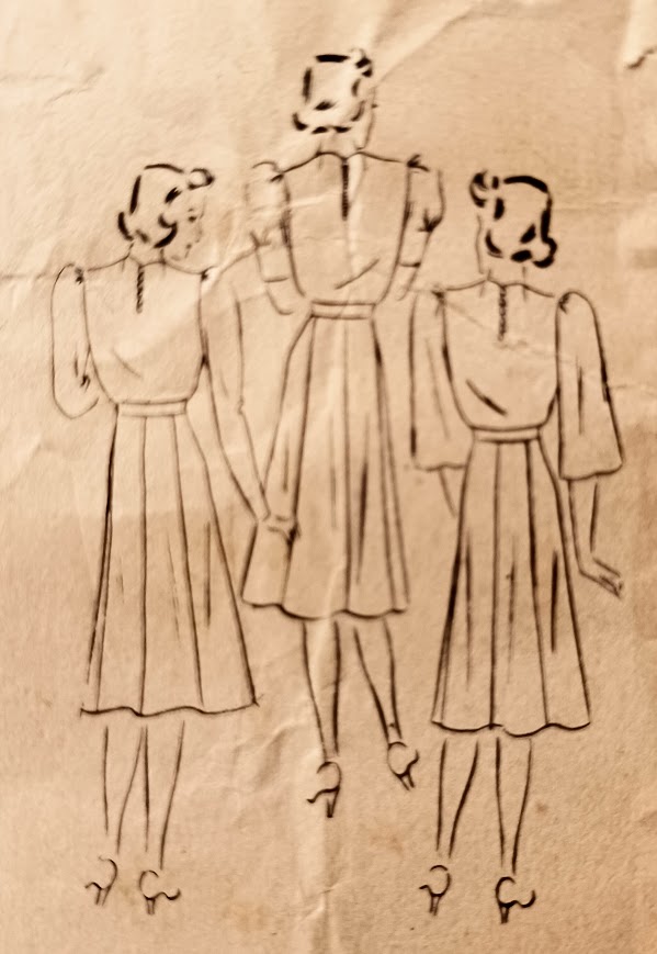 1930s Style Raised Boat Neck Puff Sleeve Dress Custom Made in Your Size From a Vintage Pattern 1939