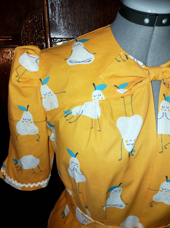 1930s Gathered Bust Keyhole Neck Dress with Loop Through Collar Custom Made in Your Size From a Vintage Pattern 1940