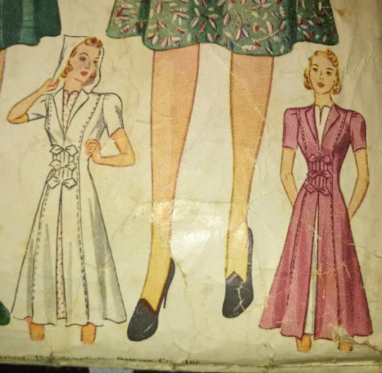 1930s Style Sweetheart Neck Gathered Bust Day Dress with Hooded Redingote Coat Custom Made in Your Size From Vintage Pattern 1940