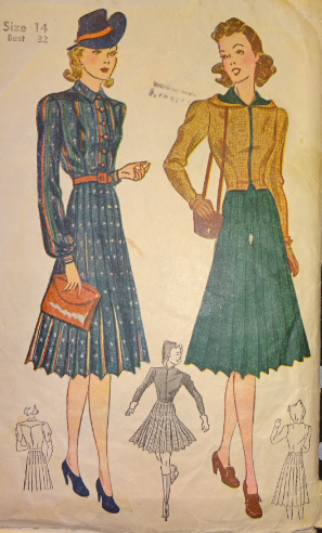 1930s Style Ice Skating Dress with Pleated Skirt and Hooded Jacket Custom Made in Your Size From a Vintage Pattern 1940