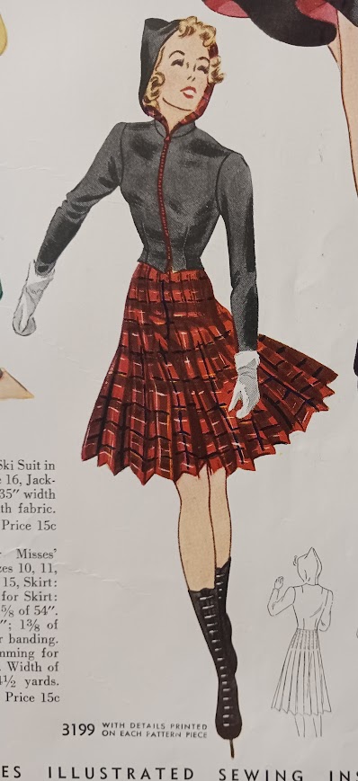 1930s Style Ice Skating Dress with Pleated Skirt and Hooded Jacket Custom Made in Your Size From a Vintage Pattern 1940