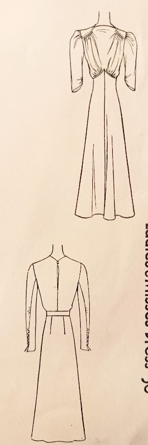 1930s Style Raised Cowl Neck Dress with Gathered Bust Custom Made in Your Size From a Vintage Pattern 1938