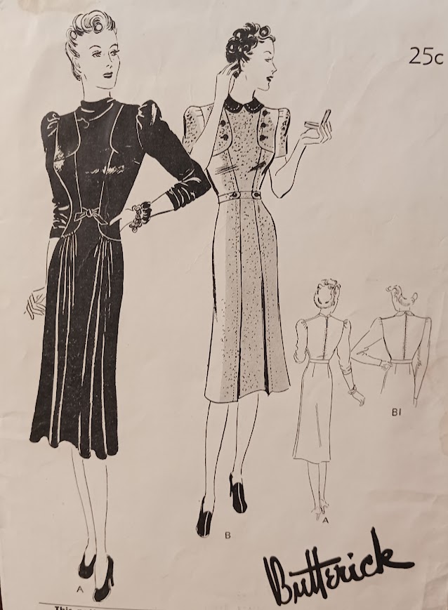 1930s Style Cowl Neck Dress with Shoulder Yoke Detail Custom Made in Your Size From a Vintage Pattern 1938