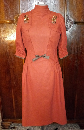 1930s Style Cowl Neck Dress with Shoulder Yoke Detail Custom Made in Your Size From a Vintage Pattern 1938