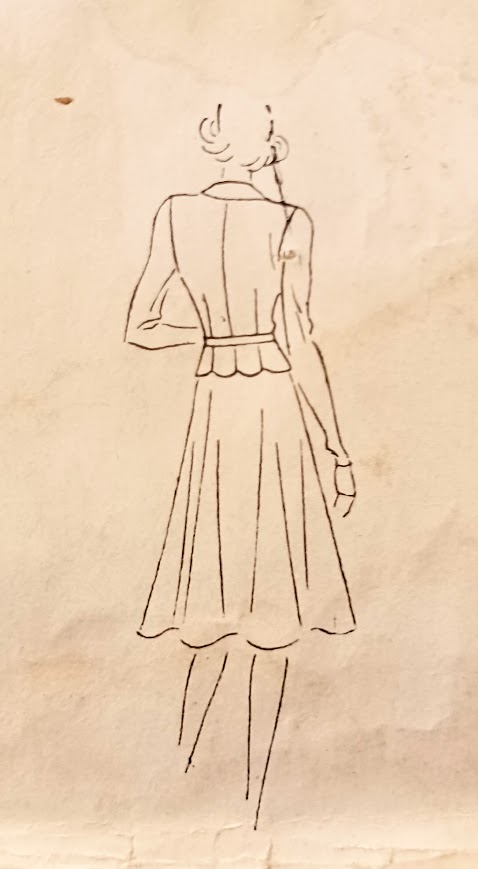 1940s Style 2pc Peter Pan Collar Button Up Blouse with Flared Skirt Custom Made in Your Size From Vintage Pattern 1940