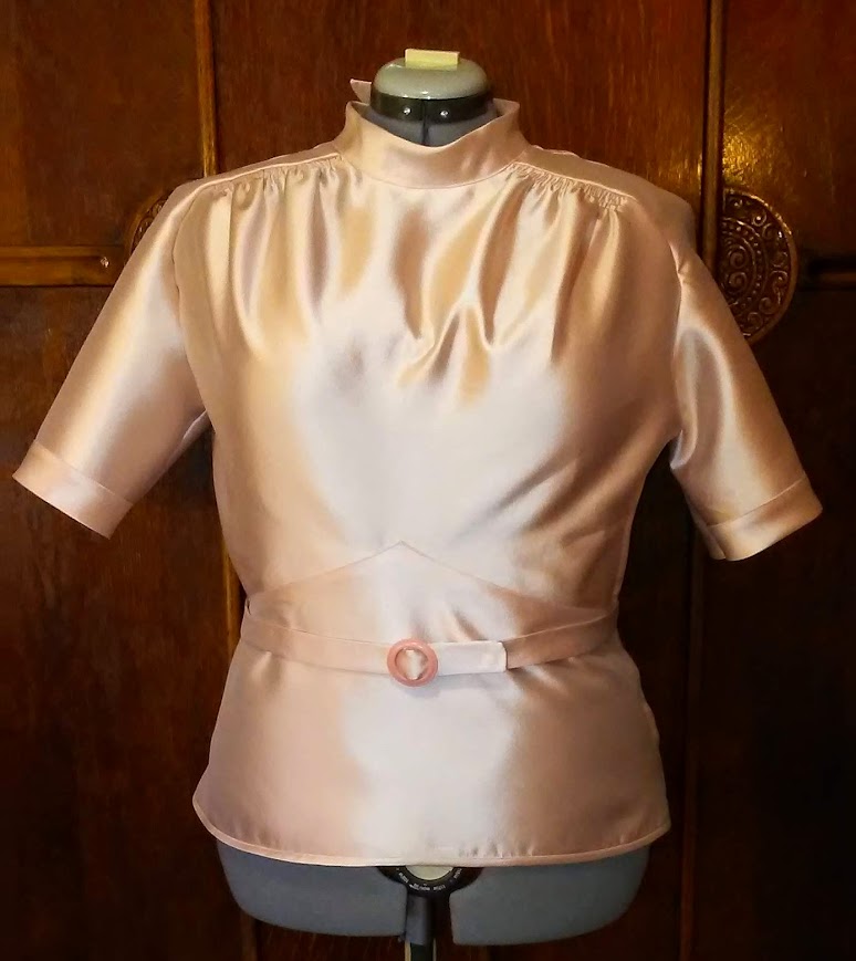 1930s Style Mock Blouse with Pointed Midriff and Low Slit Back Custom Made in Your Size From a Vintage Pattern 1937