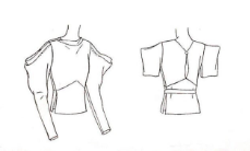 1930s Style Blouse with Cowl Neck Pointed Midriff and Cowl Sleeves Custom Made in Your Size From a Vintage Pattern 1934