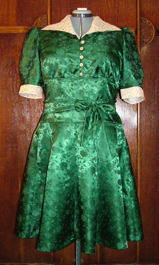 1930s Style Nipped Waist Twelve Gore Flare Skirt Swing Dress Custom Made in Your Size From a Vintage Pattern 1938