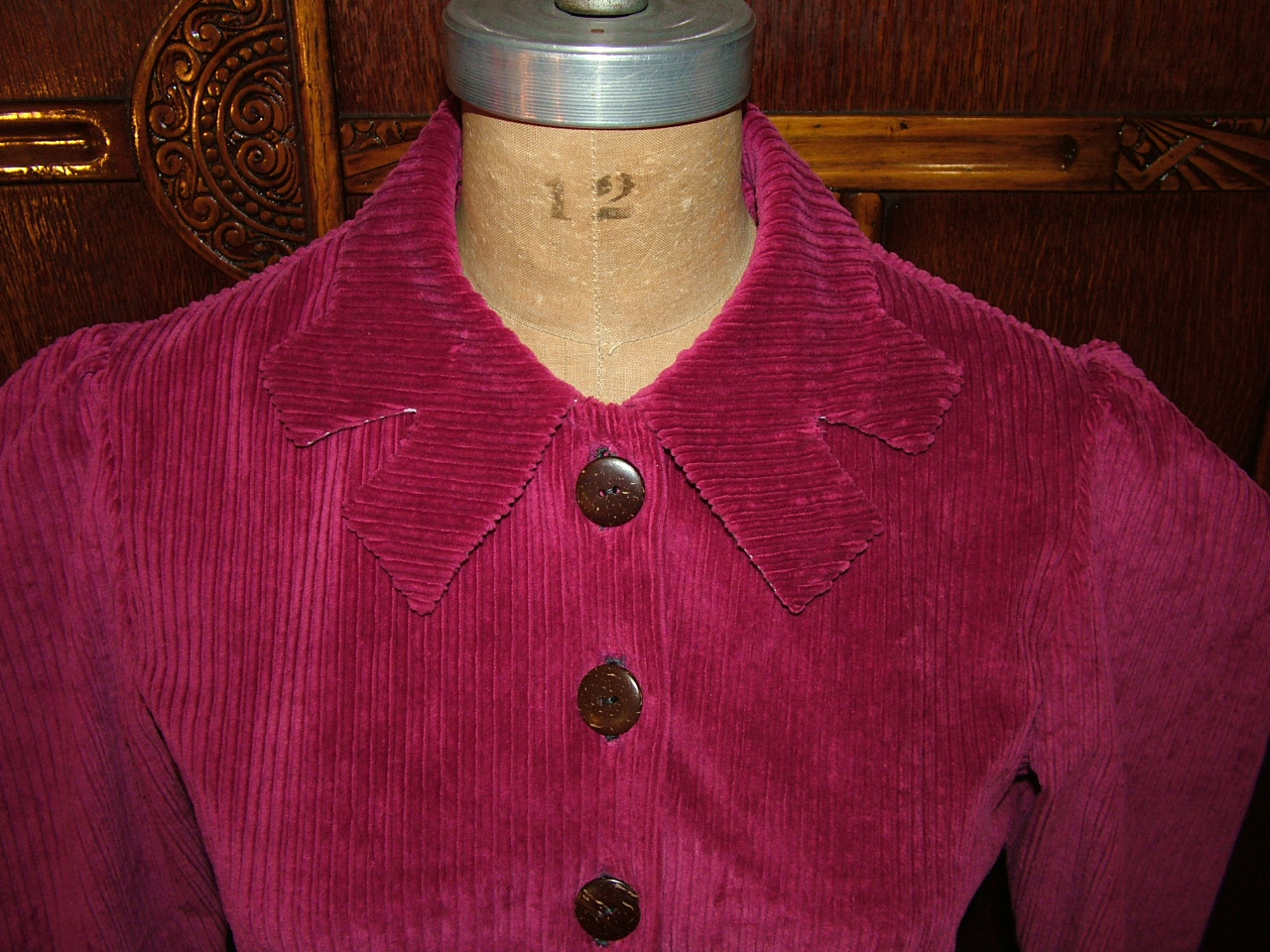 1930s Style Raised Neck or Shaped Collar Dress with Bias Full Skirt Custom Made in Your Size From a Vintage Pattern 1937