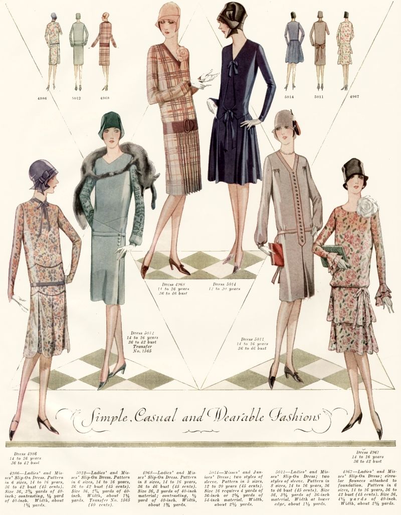 1920s Style Tie Front Drop Waist Full Skirt Dress Custom Made in Your Size From a Vintage Pattern 1927