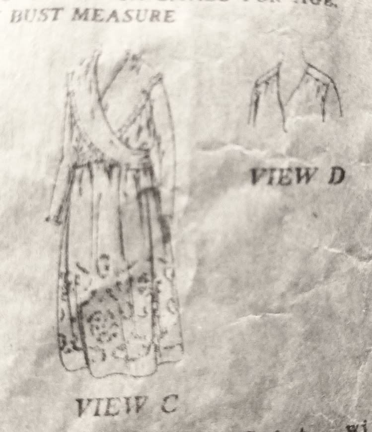 1920s Style V Neck Shawl Collar Surplice Dress with Full Ruffled Skirt Custom Made in Your Size From a Vintage Pattern 1921