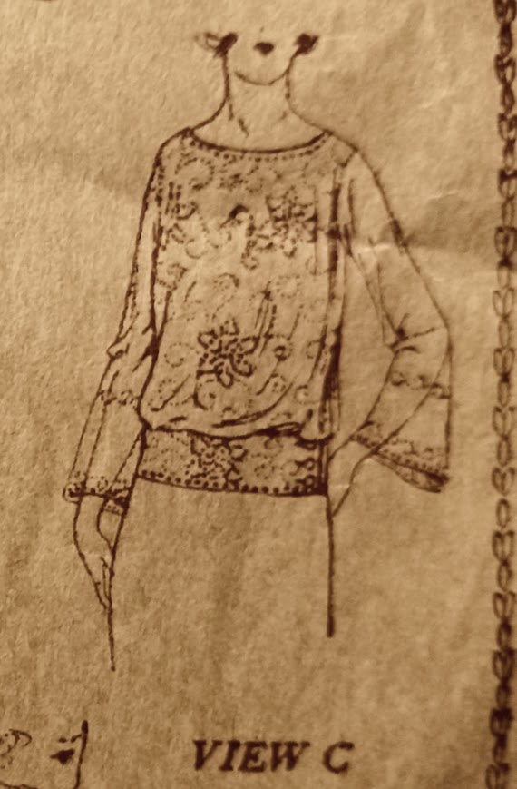 1920s Style V or Scoop Neck Blousan Blouse with side Button Waistband Custom Made in Your Size From a Vintage Pattern 1922