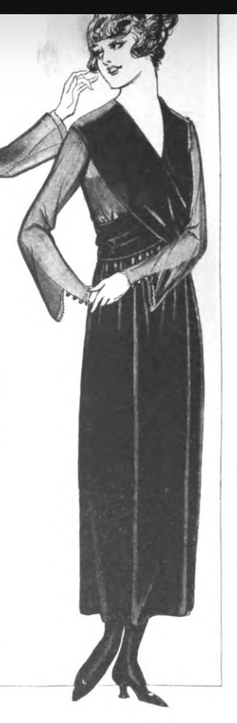 1910's Style V Neck Shawl Collar Blouse Custom Made in Your Size From a Vintage Pattern 1918