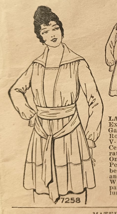 1910s Style Deep V Tunic Blouse with Sailor Collar and Peplum Skirt Custom Made in Your Size From a Vintage Pattern 1917