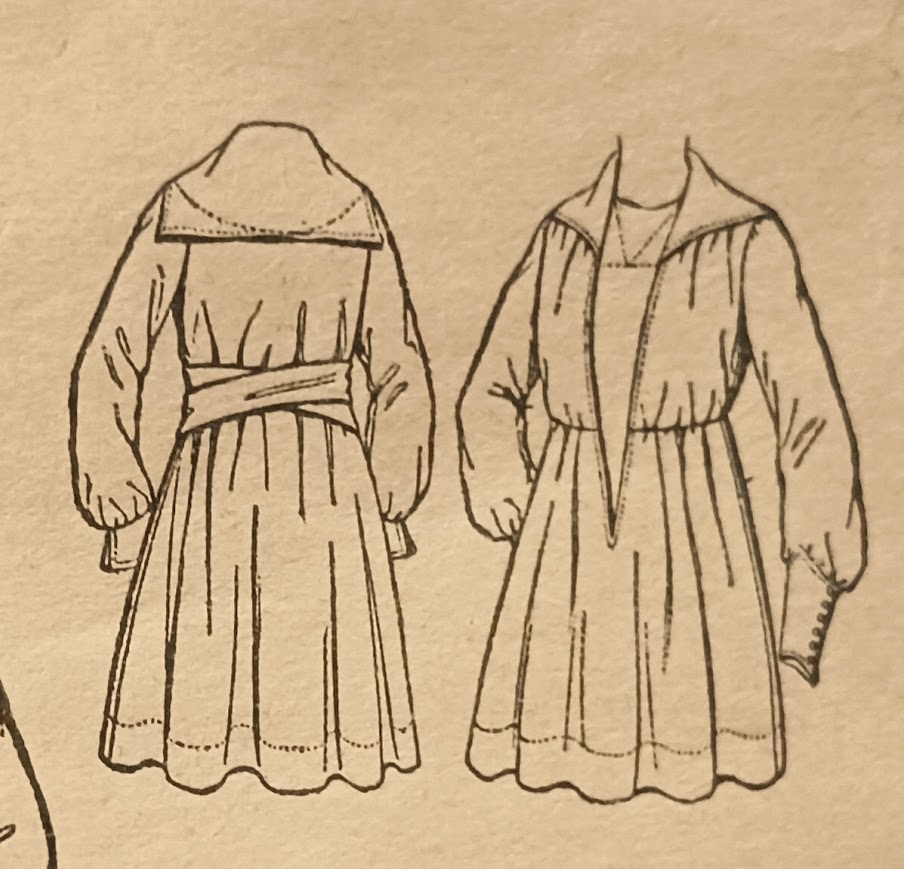 1910s Style Deep V Tunic Blouse with Sailor Collar and Peplum Skirt Custom Made in Your Size From a Vintage Pattern 1917