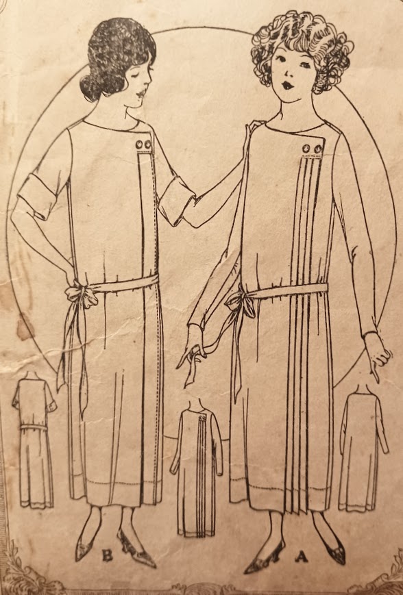 1920s Style Surplice Asymmetrical Tunic Dress with Pleated Detail Custom Made in Your SIze from a Vintage Pattern 1923