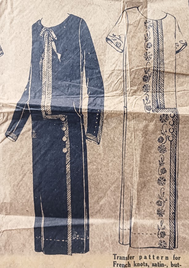 1920s Style Scoop Neck Zig Zag Tunic Dress Custom Made in Your SIze from a Vintage Pattern 1924