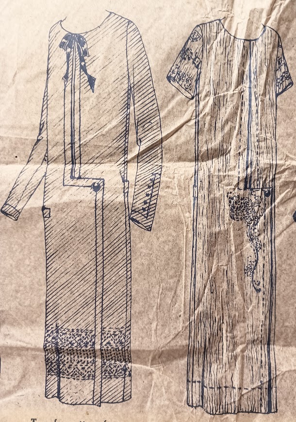 1920s Style Scoop Neck Zig Zag Tunic Dress Custom Made in Your SIze from a Vintage Pattern 1924