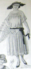 Early 1920s Style Raglan Sleeve Day Dress with Jagged Skirt Detail Custom Made in Your Size From a Vintage Pattern 1922