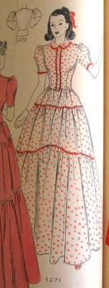 1930s Style Gone with the Wind Inspired Ball Gown Dress w/ Long Full Ruffled Skirt Custom Made in Your Size From a Vintage Pattern 1939